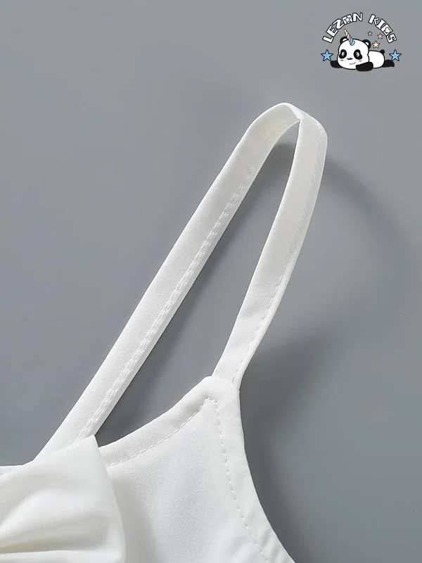 LEZONKIDS - Atacado de Alta Qualidade branco puro casual lindo pequenas flores conjuntos de roupas de verão para meninas